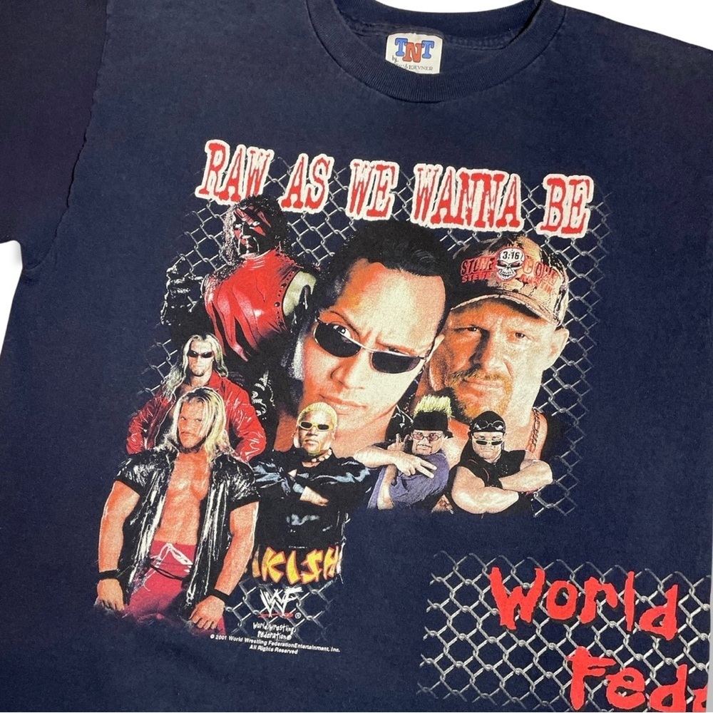 Vintage Y2K 2001 WWF Raw As I Wanna Be All Over Print T-Shirt - Picture 3 of 6